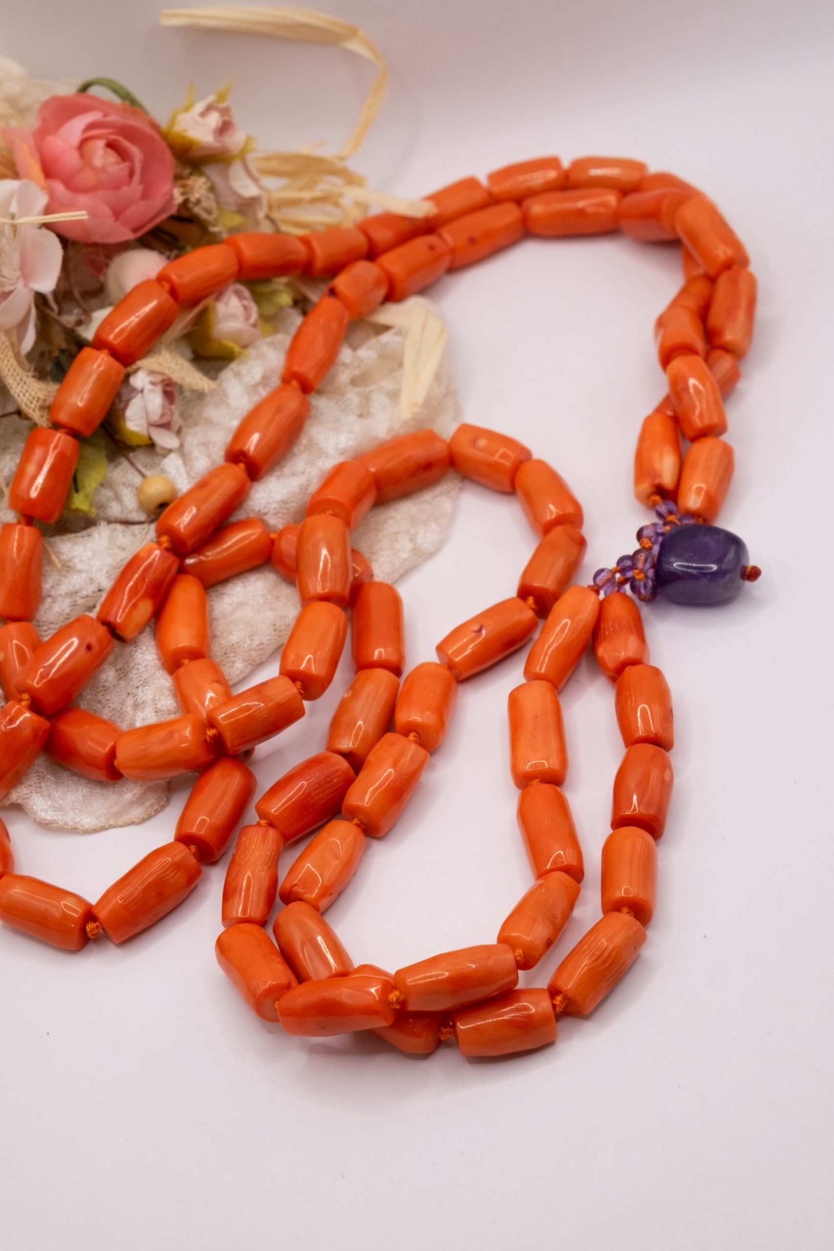 2-STREAMS NECKLACE BAMBOO CORAL TQ NATURAL AMETHYST (5)