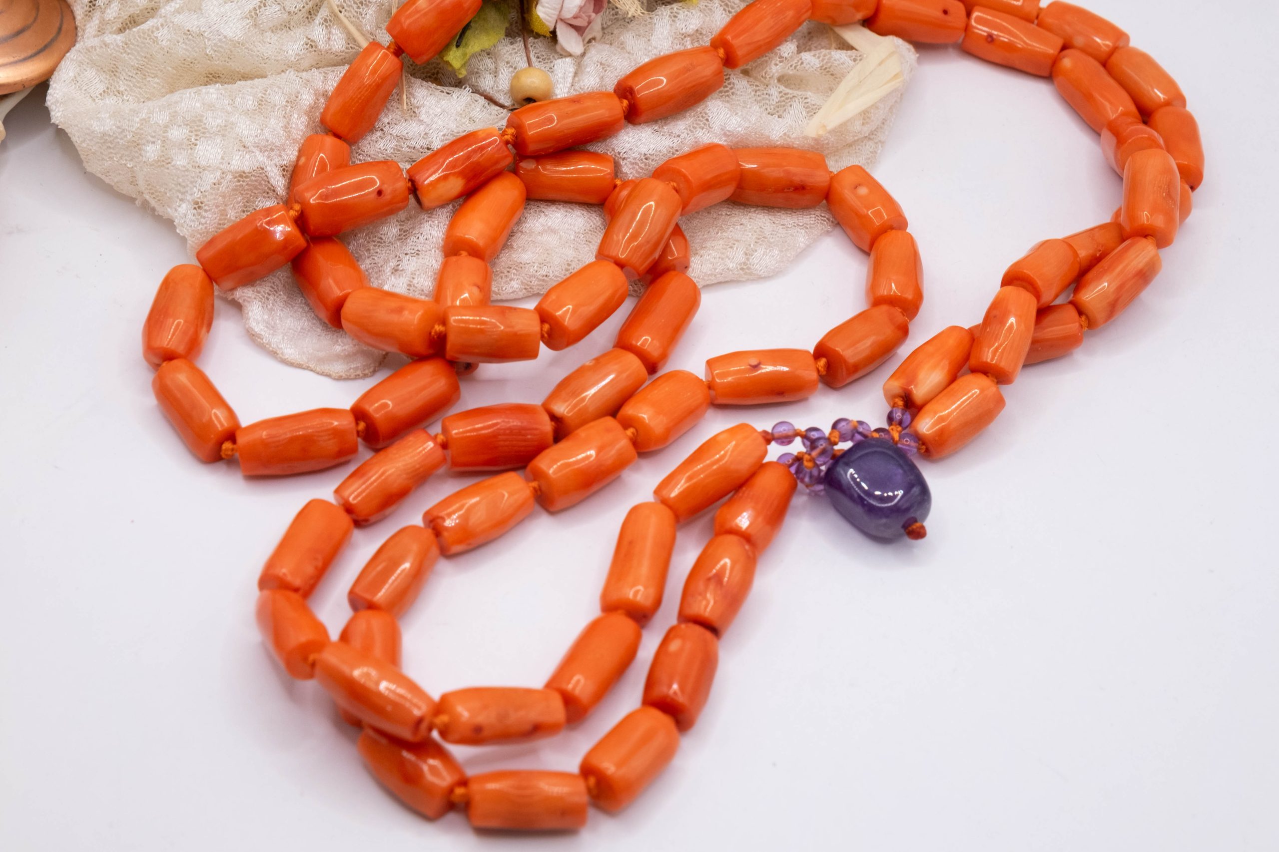 2-STREAMS NECKLACE BAMBOO CORAL TQ NATURAL AMETHYST (7)