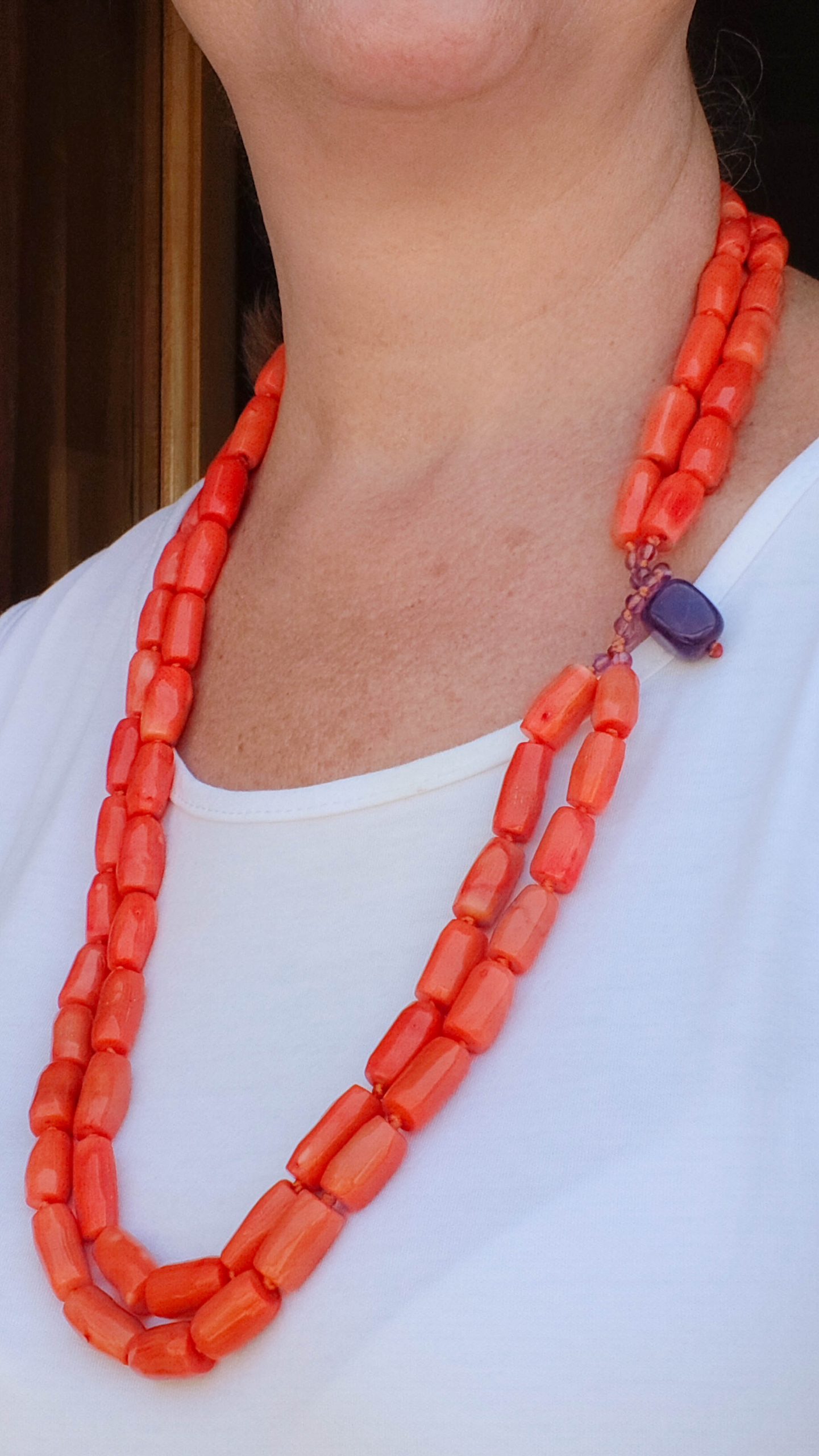2-STREAMS NECKLACE BAMBOO CORAL TQ NATURAL AMETHYST (9)