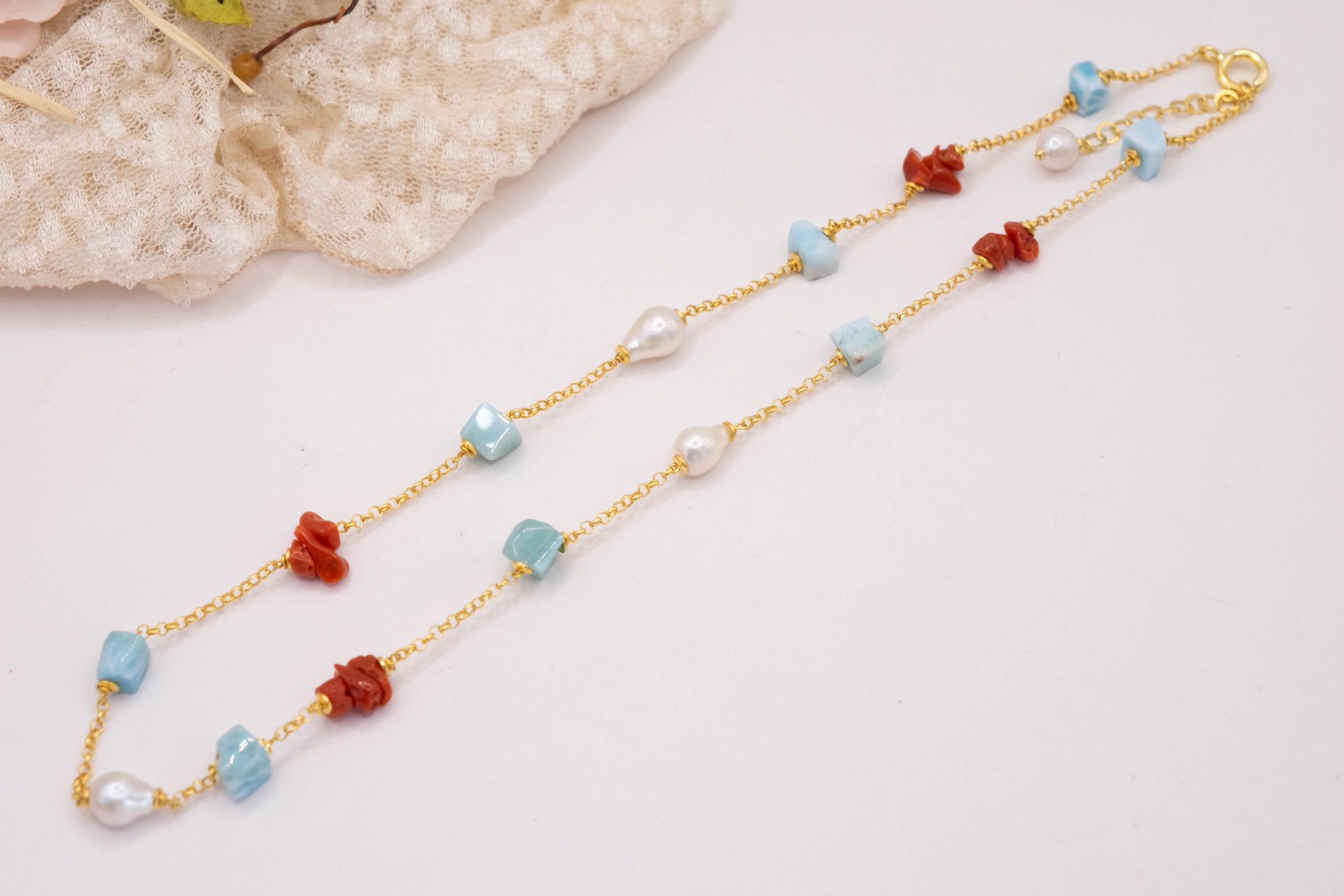 COLLANA ARGENTO PERLE LARIMAR ARTIGIANALE (3)