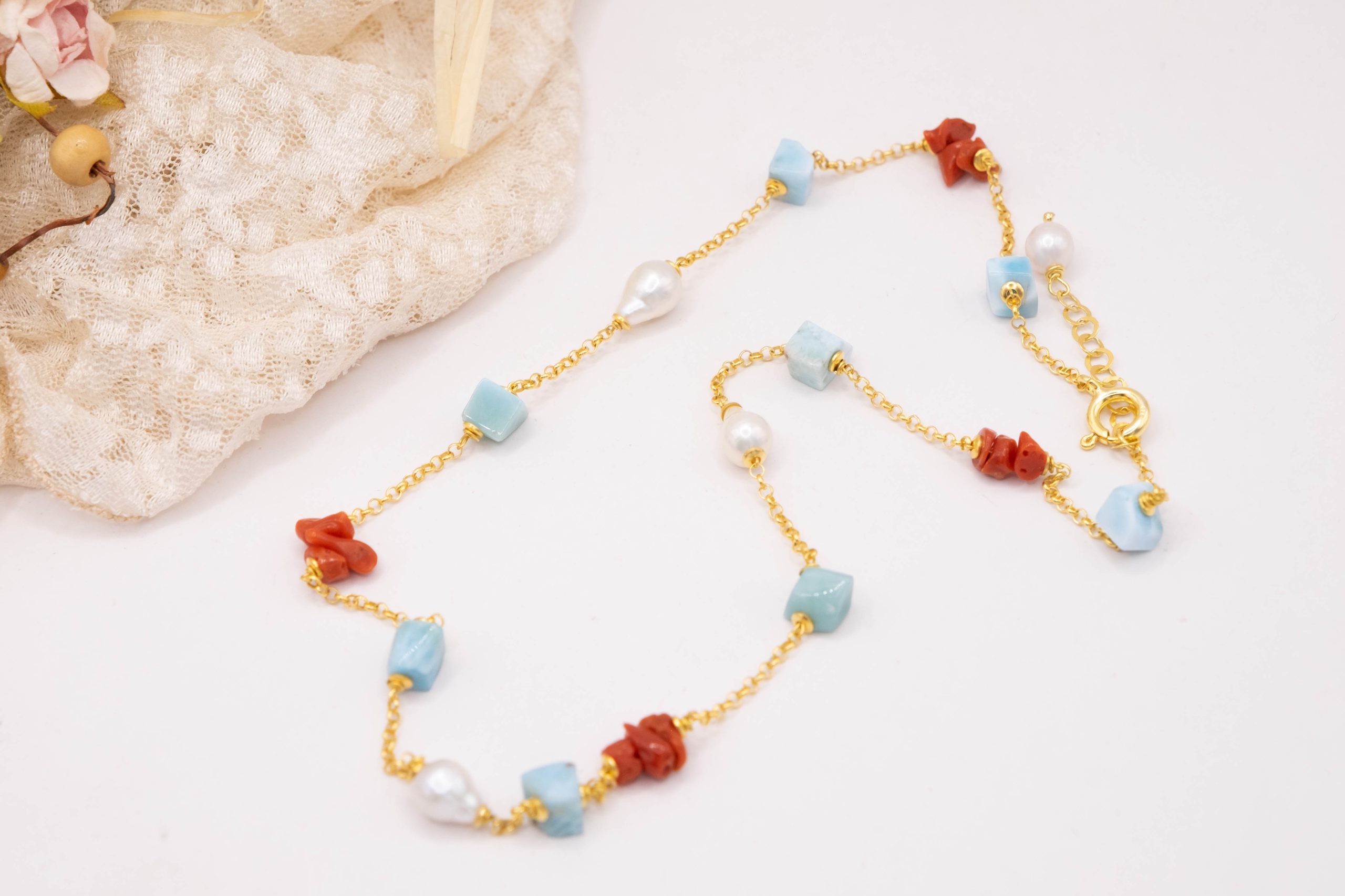 COLLANA ARGENTO PERLE LARIMAR ARTIGIANALE (4)