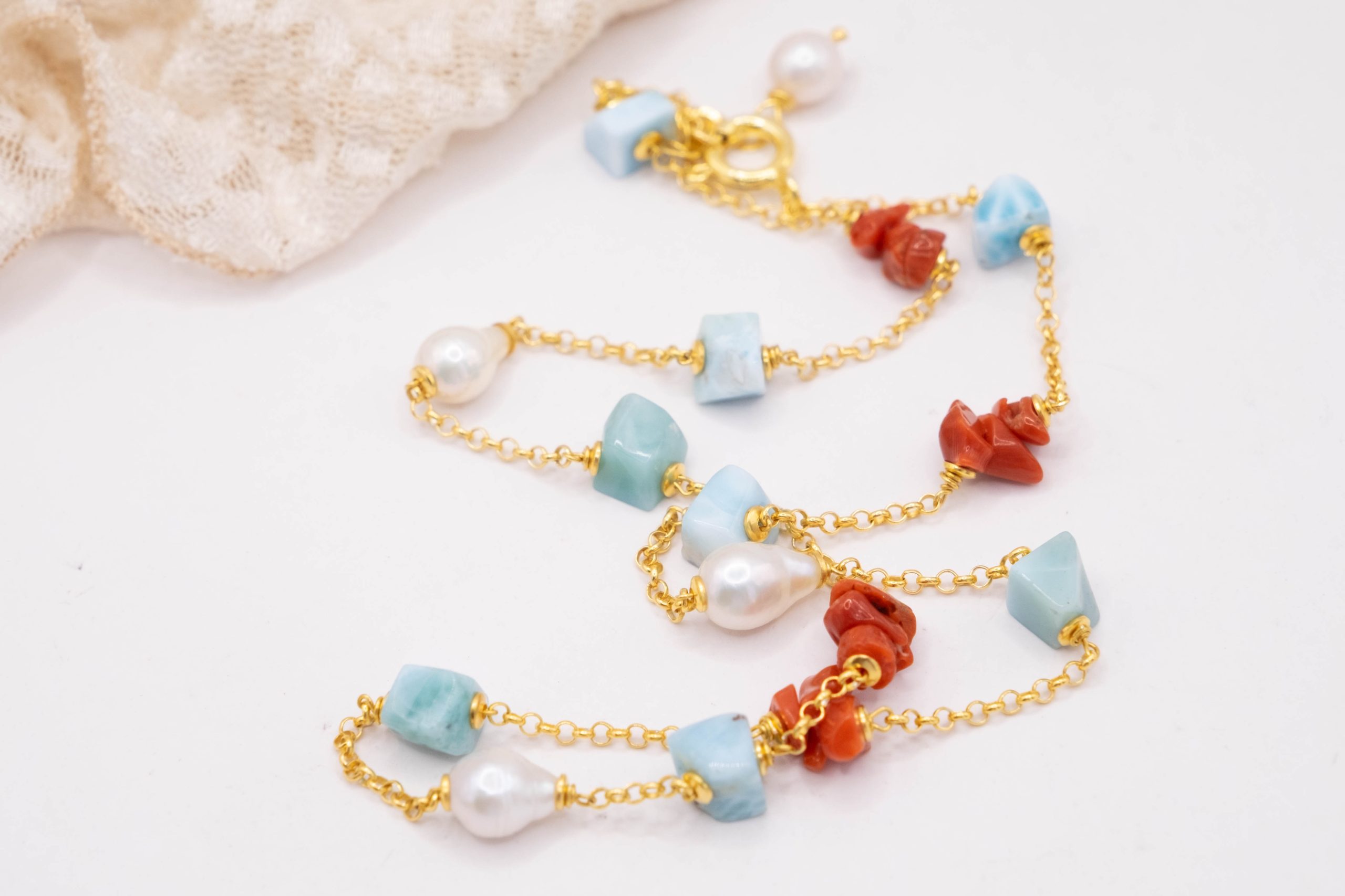 COLLANA ARGENTO PERLE LARIMAR ARTIGIANALE (6)