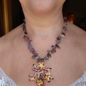 Collana Ramo Corallo Ceramica di Caltagirone Ametista Argento 4 Varianti