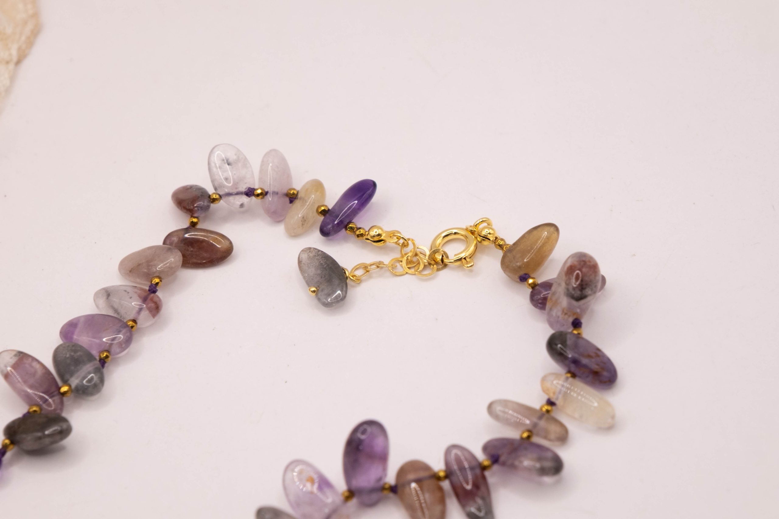 HANDMADE NECKLACE CORAL BRANCH SICILIAN CALTAGIRONE CERAMIC AMETHYST SILVER (3)