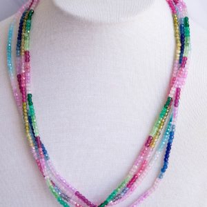 Collana "DIAMONDS FANTASY" Zirconi Naturali Argento 4 varianti