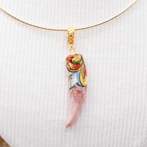 Ciondolo Pendente Corno Portafortuna Ceramica di Caltagirone D