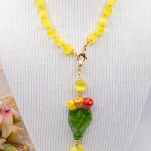 Collana Ficodindia in Ceramica Di Caltagirone Perle o Occhio 2 Varianti