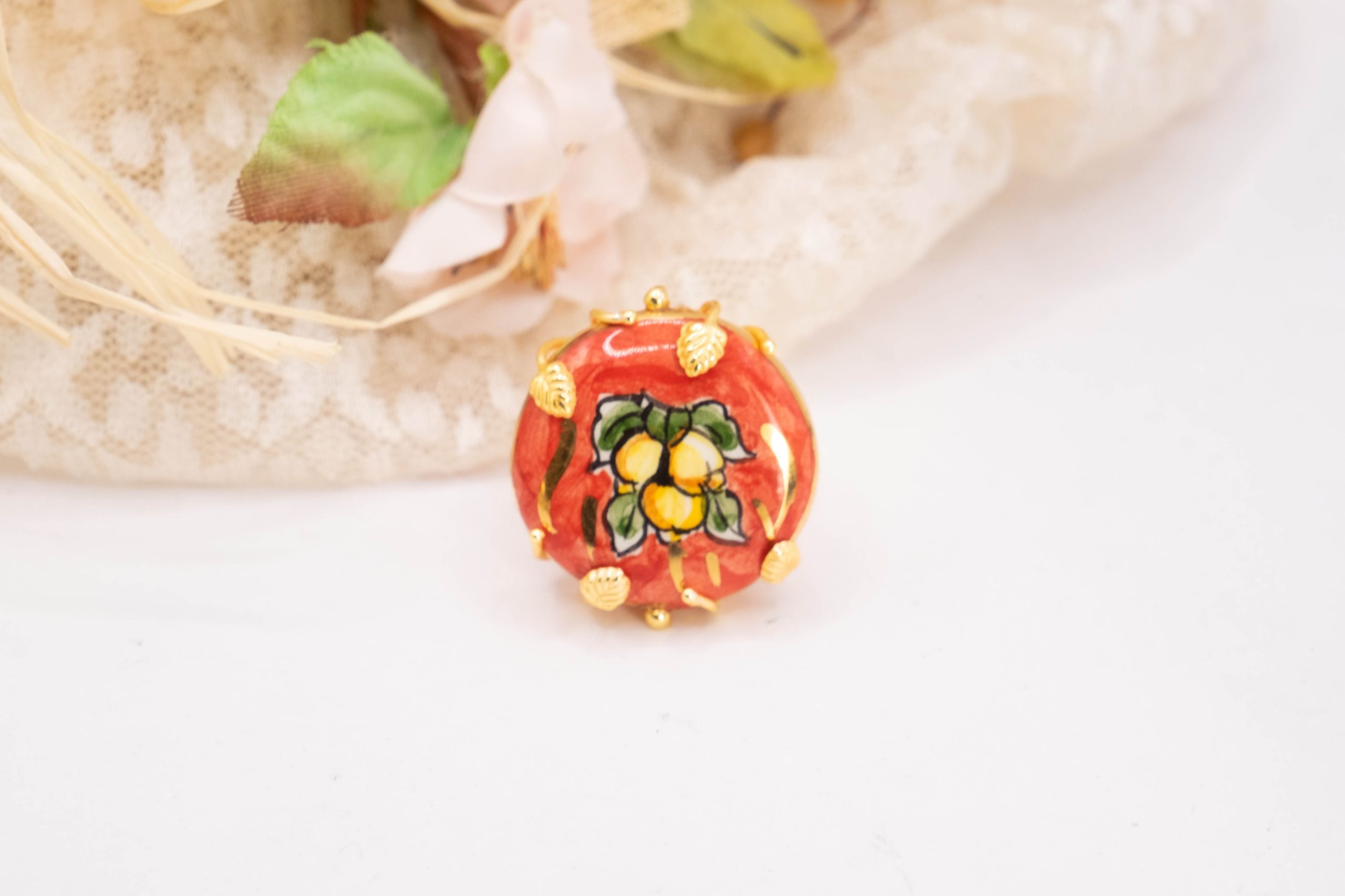 CALTAGIRONE CERAMIC RING WITH SICILIAN RED LEMONS (1)
