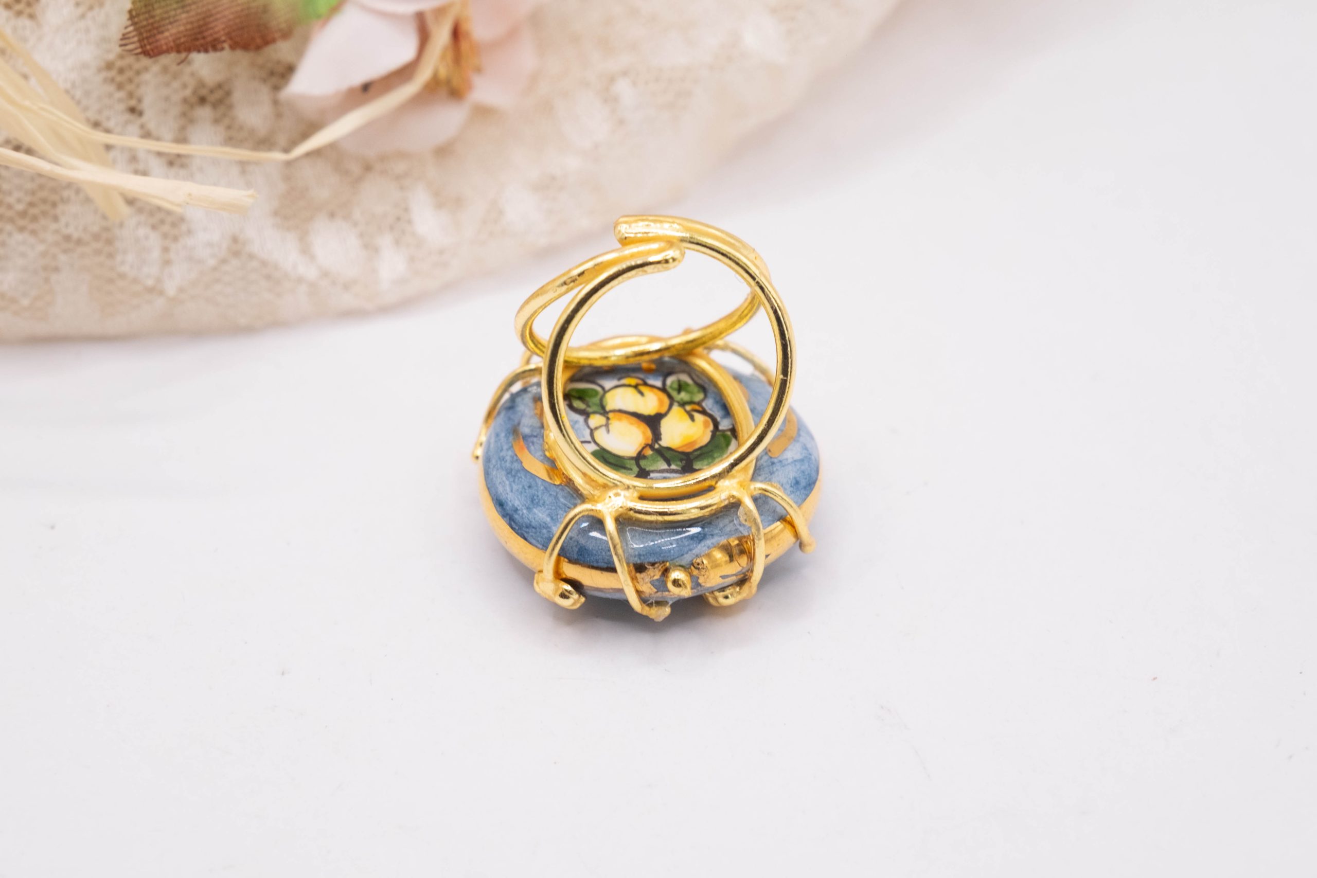CALTAGIRONE CERAMIC RING WITH SICILIAN LEMONS (3)