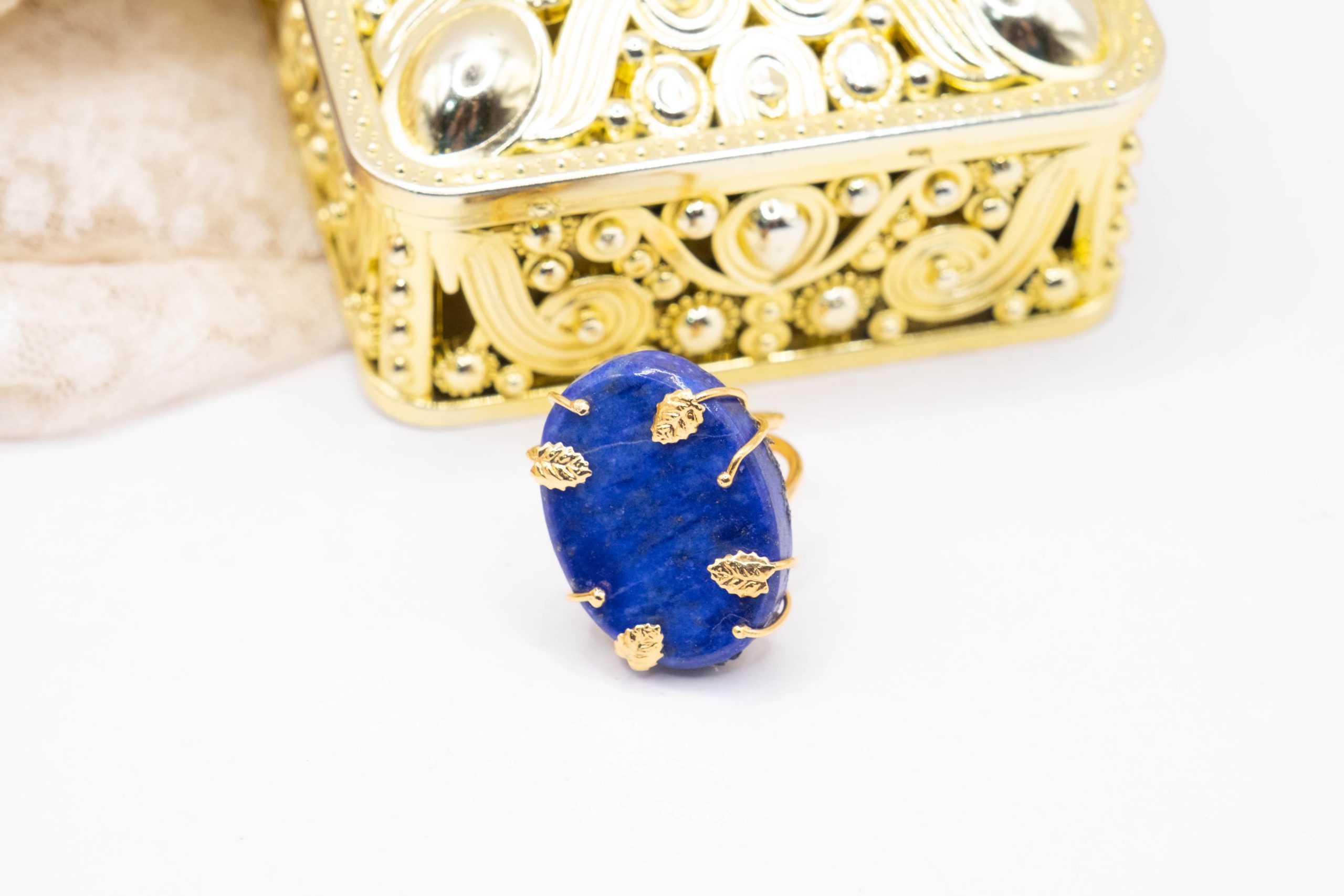 ANELLO LAPIS LAPISLAZULI ARGENTO 925 OLACCATO ORO (8)