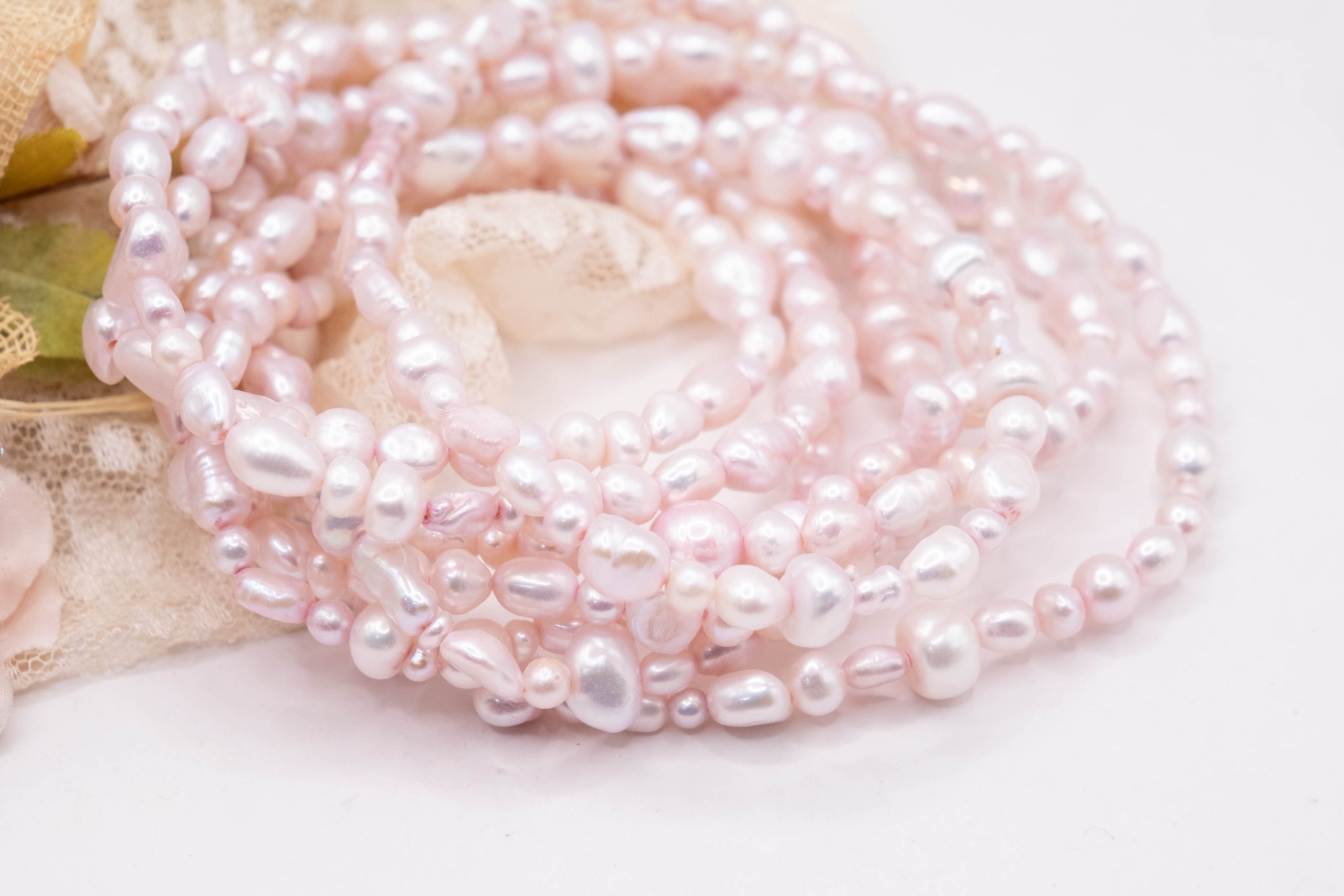 COLLANA LUNGHISSIMA PERLE NATURALI ROSA PINK BABY (1)