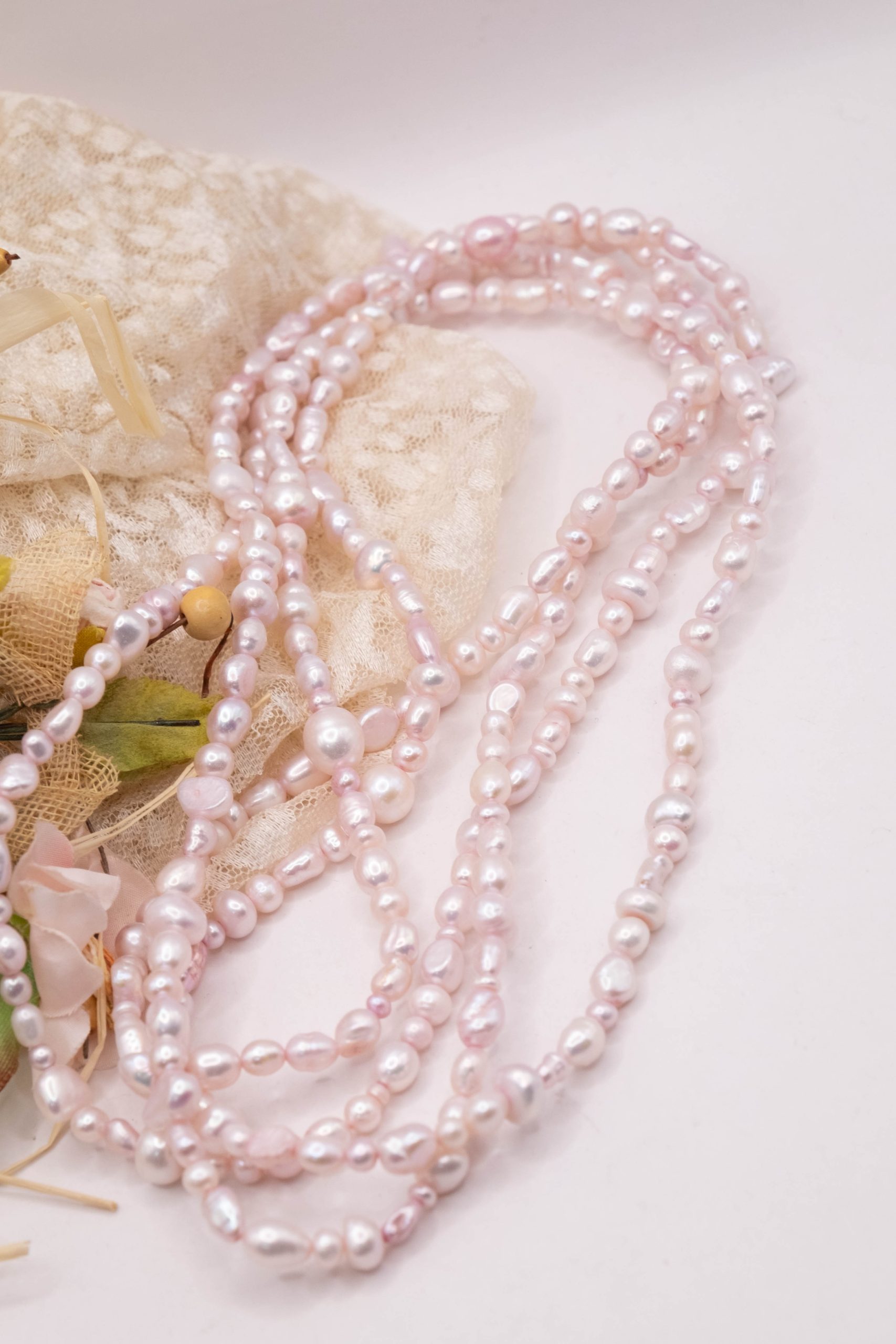 COLLANA LUNGHISSIMA PERLE NATURALI ROSA PINK BABY (5)