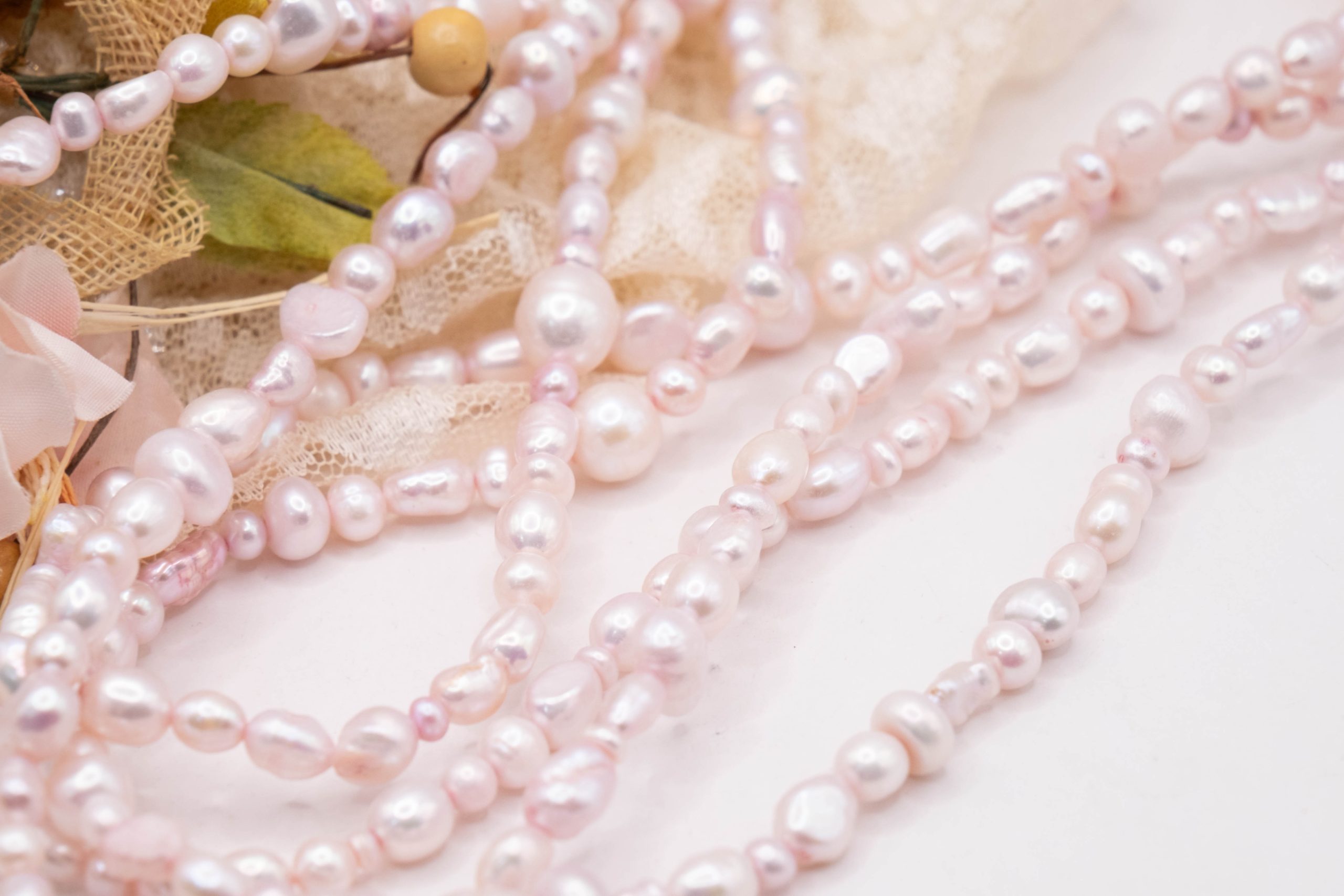 COLLANA LUNGHISSIMA PERLE NATURALI ROSA PINK BABY (6)