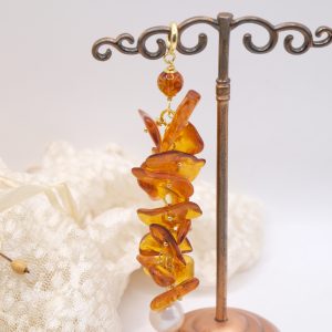 Ciondolo Pendente Ambra del Baltico Perla Argento 925