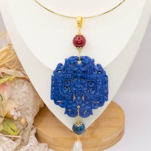 Ciondolo Pendente TONI DEL BLU 6 Varianti Mandala Pietre Naturali