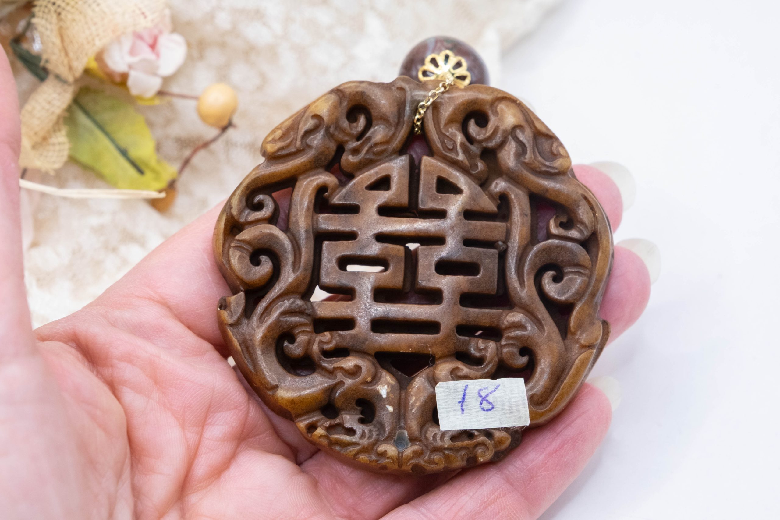 MANDALA PENDANT JADE EARTH NATURAL STONES PEARLS (1)