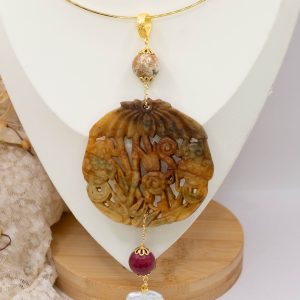 Ciondolo Pendente I COLORI DELLA TERRA 4 Varianti Mandala Pietre Naturali