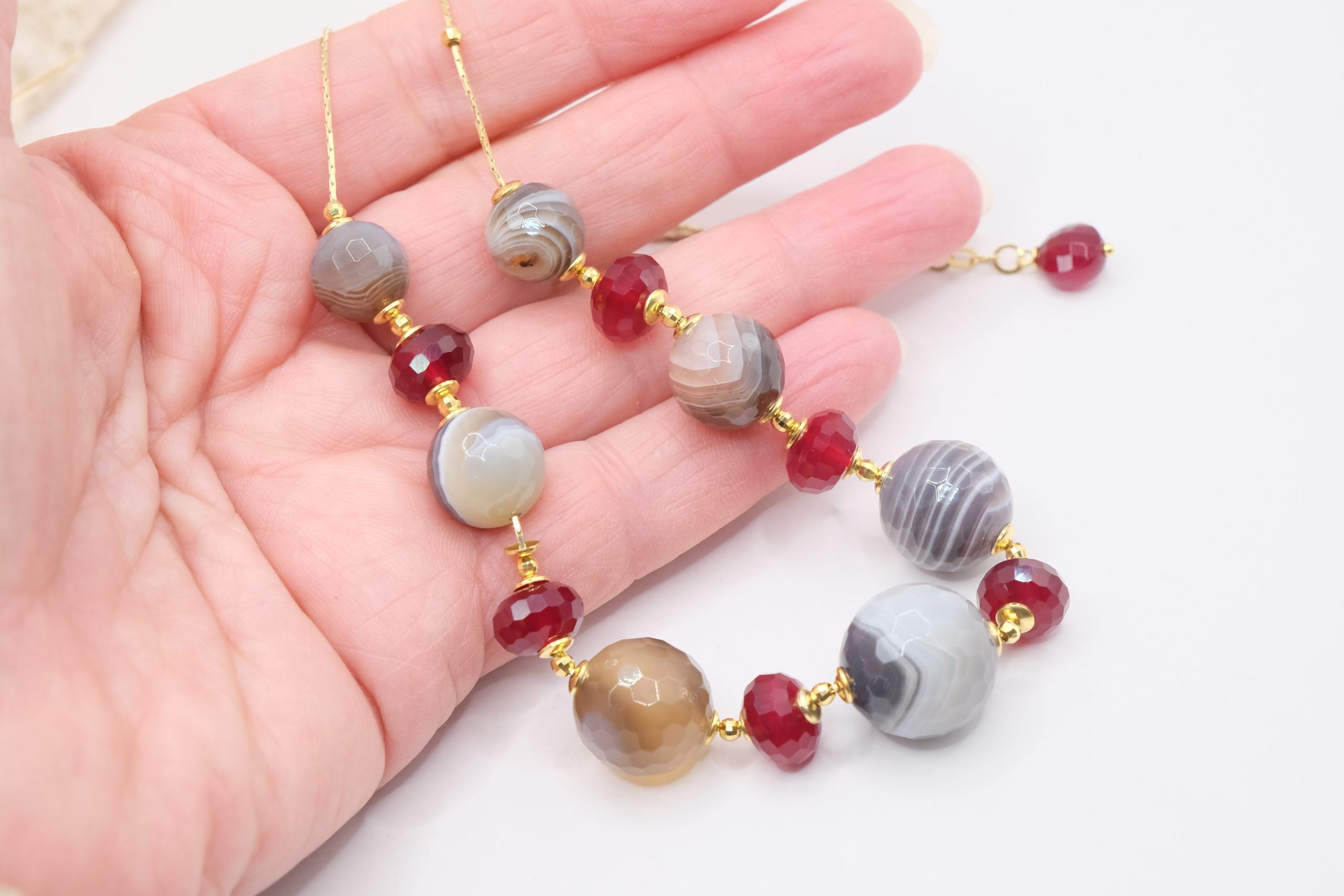 COLLANA A SCORRIMENTO AGATA BOTSWANA GIADA BORGOGNA ARGENTO 925 DORATO 1 (4)