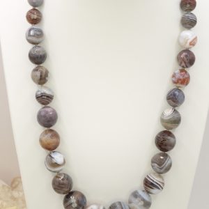 Collana Agata Botswana Argento 925