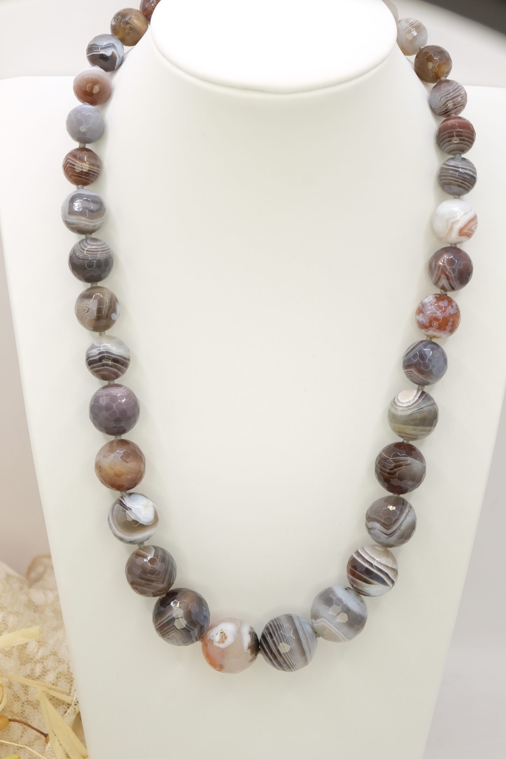 COLLANA AGATA BOTSWANA ARGENTO 925 PLACCATO ORO