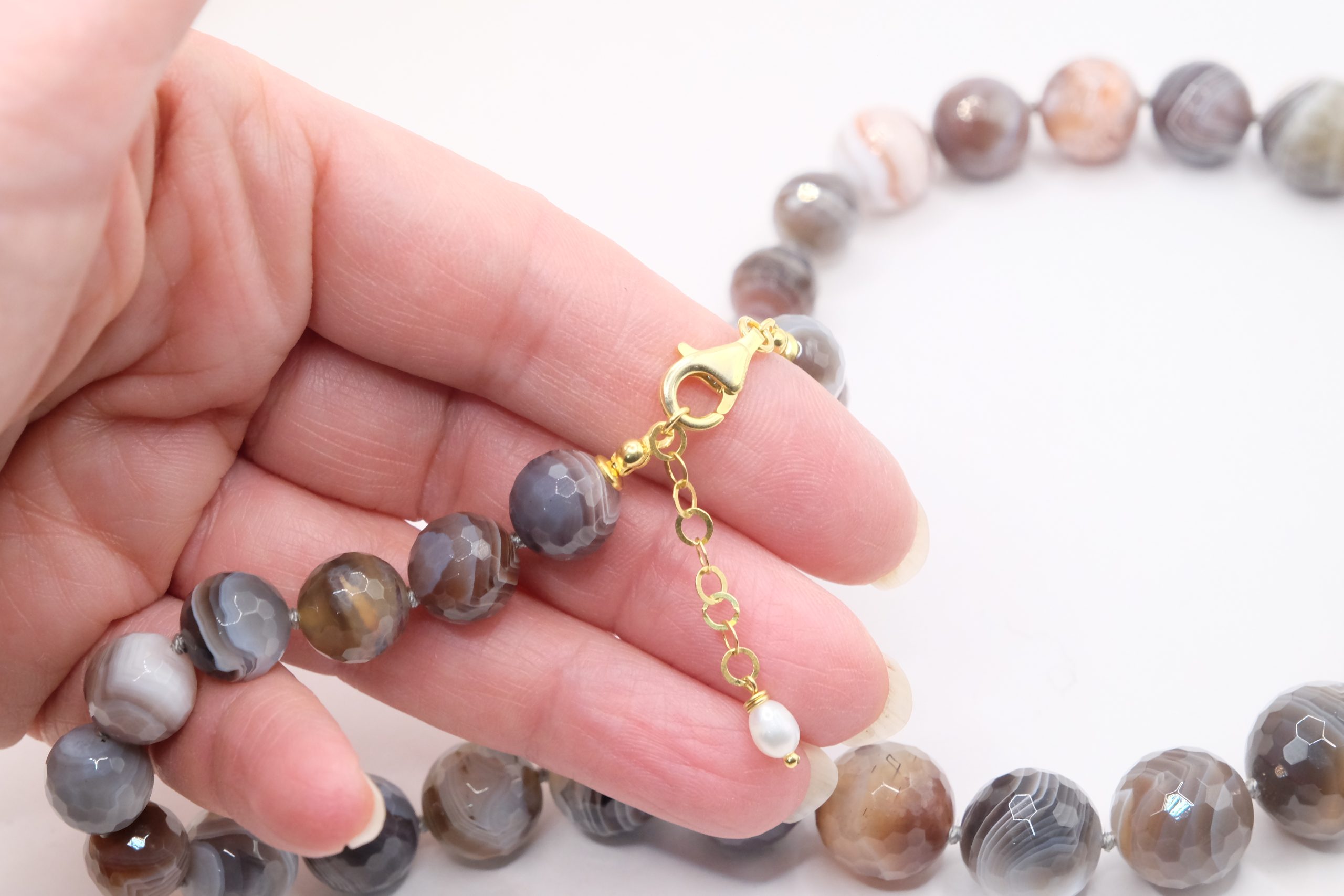 COLLANA AGATA BOTSWANA ARGENTO ARTIGIANALE (1)