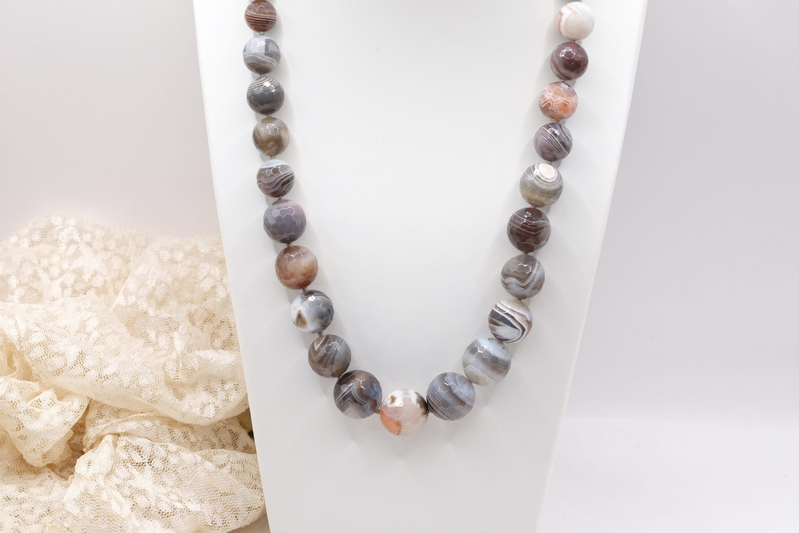 COLLANA AGATA BOTSWANA ARGENTO ARTIGIANALE (2)