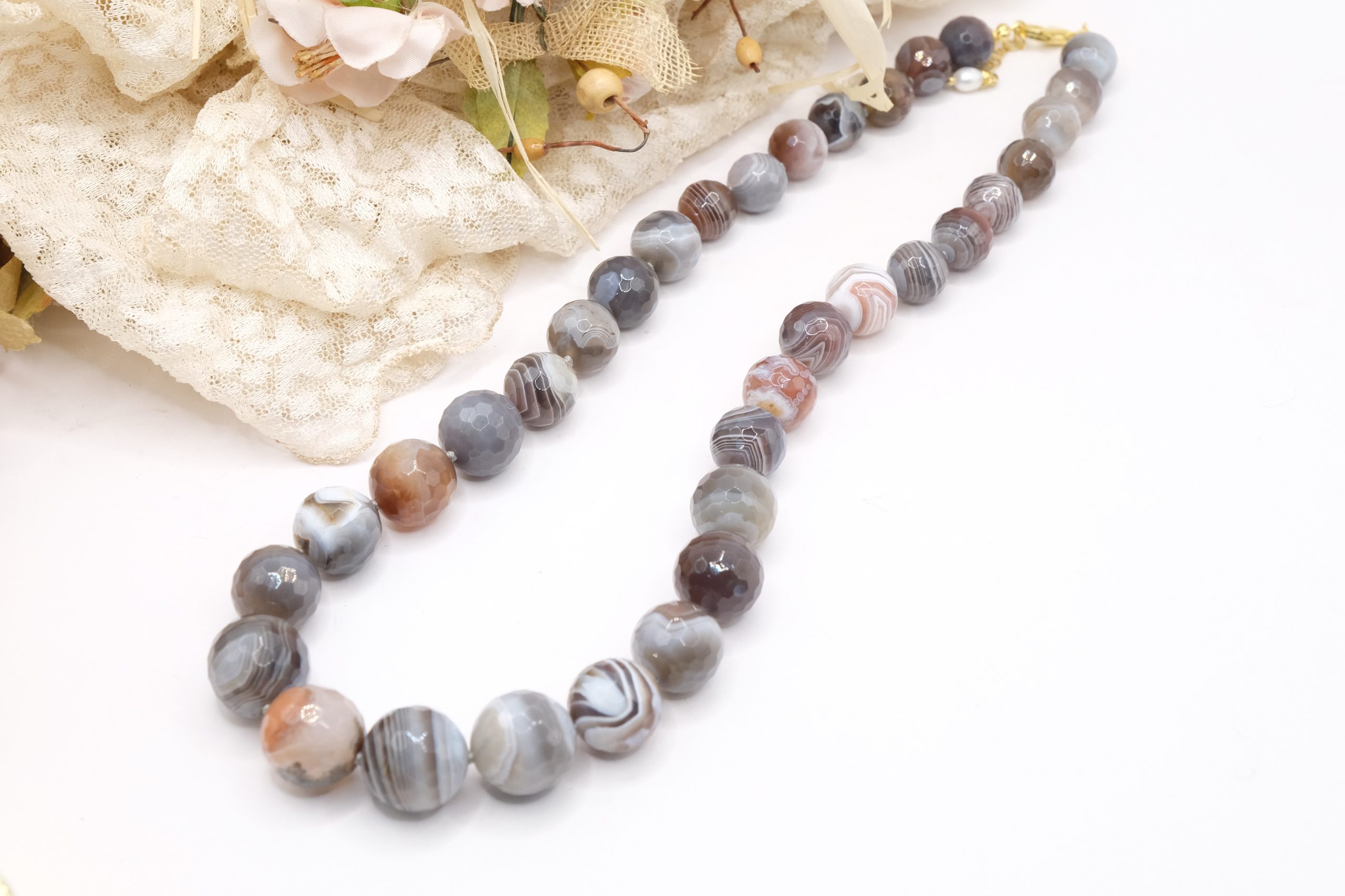 COLLANA AGATA BOTSWANA ARGENTO ARTIGIANALE (6)