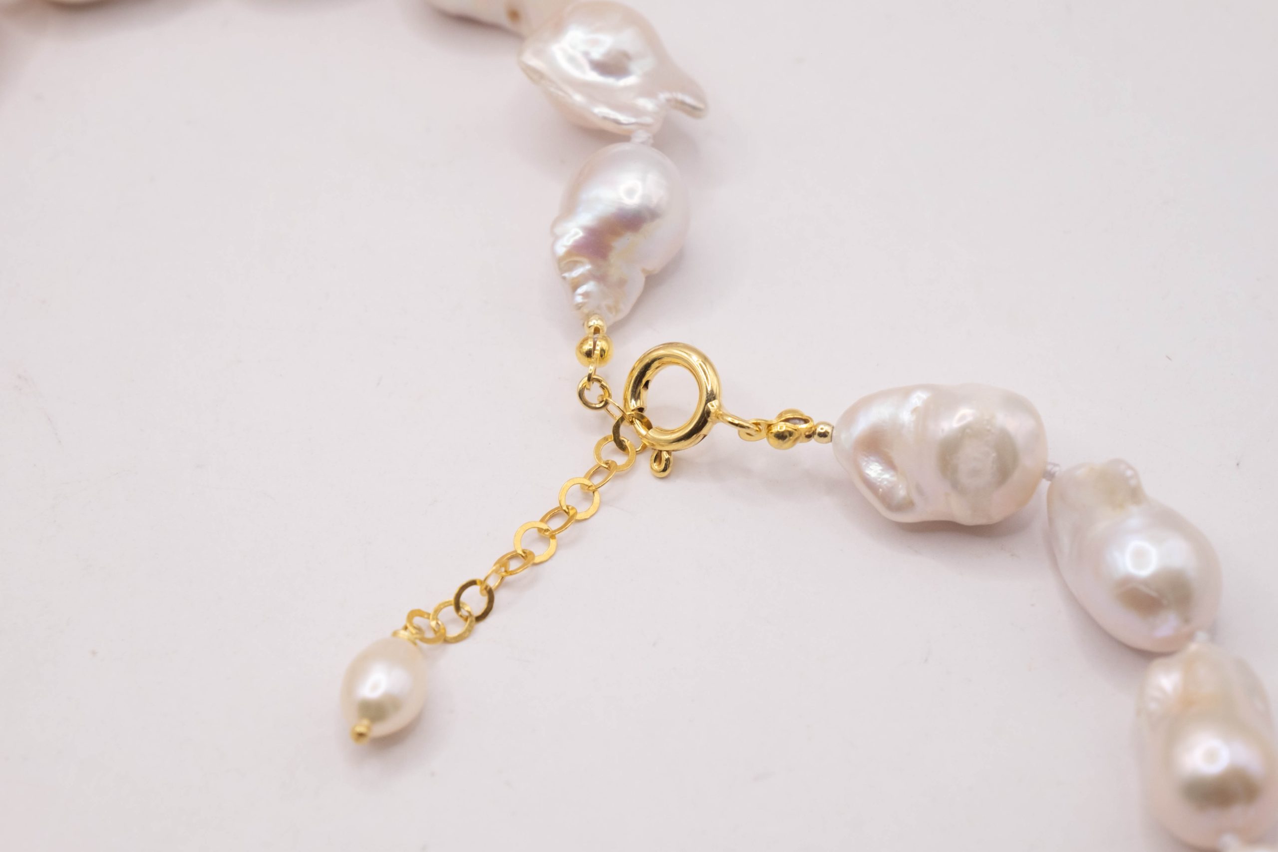 HANDMADE BALTIC AMBER PEARL NECKLACE 925 GOLD PLATED SILVER (5)