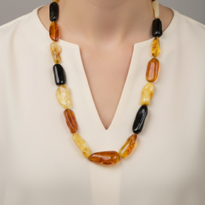 Collana Artigianale Ambra del Baltico Vari Colori Variante D