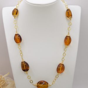 Collana Preziosa Ambra del Baltico Argento 925