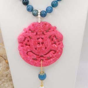 Collana Apatite Perle Naturali Mandala Giada 3 Varianti