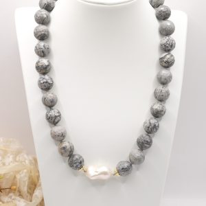 Collana Calcedonio Perla Argento 925