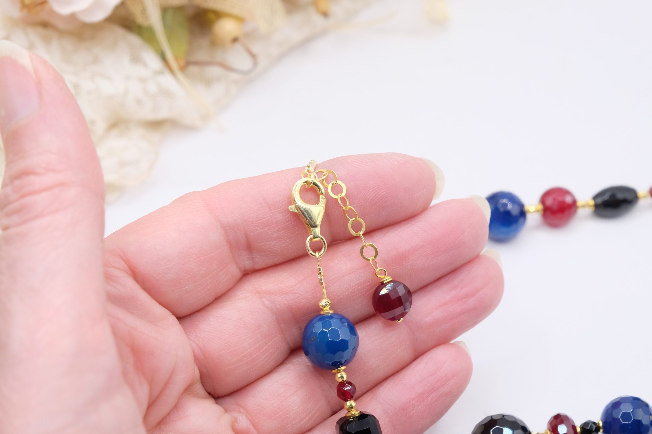 COLLANA GIADA BLU BORGOGNA ONICE ARTIGIANALE (7)