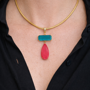 Ciondolo Pendente Quarzo + Collana Magnetica 7 Varianti