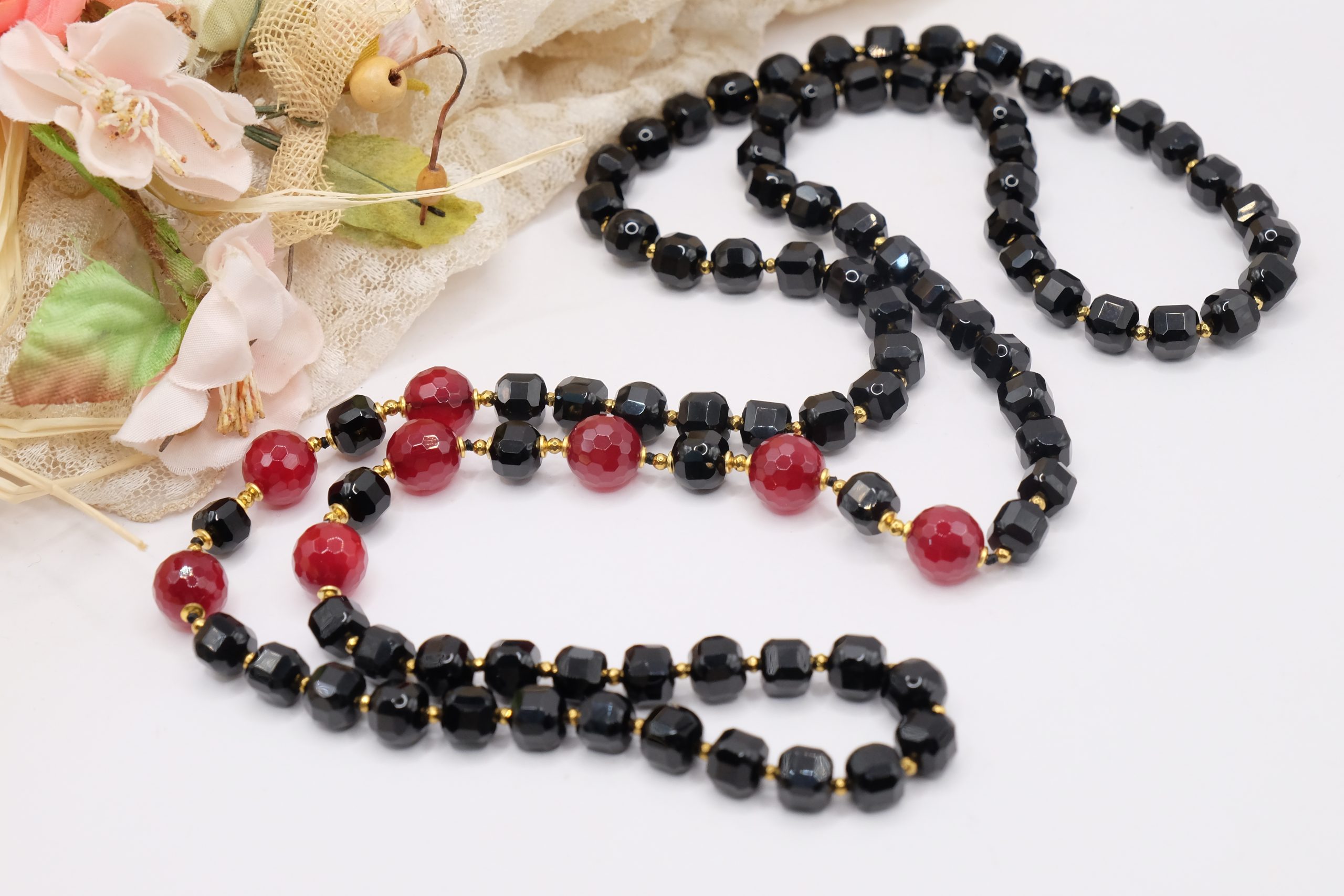 COLLANA ONICE E GIADA BORGOGNA ARTIGIANALE (2)