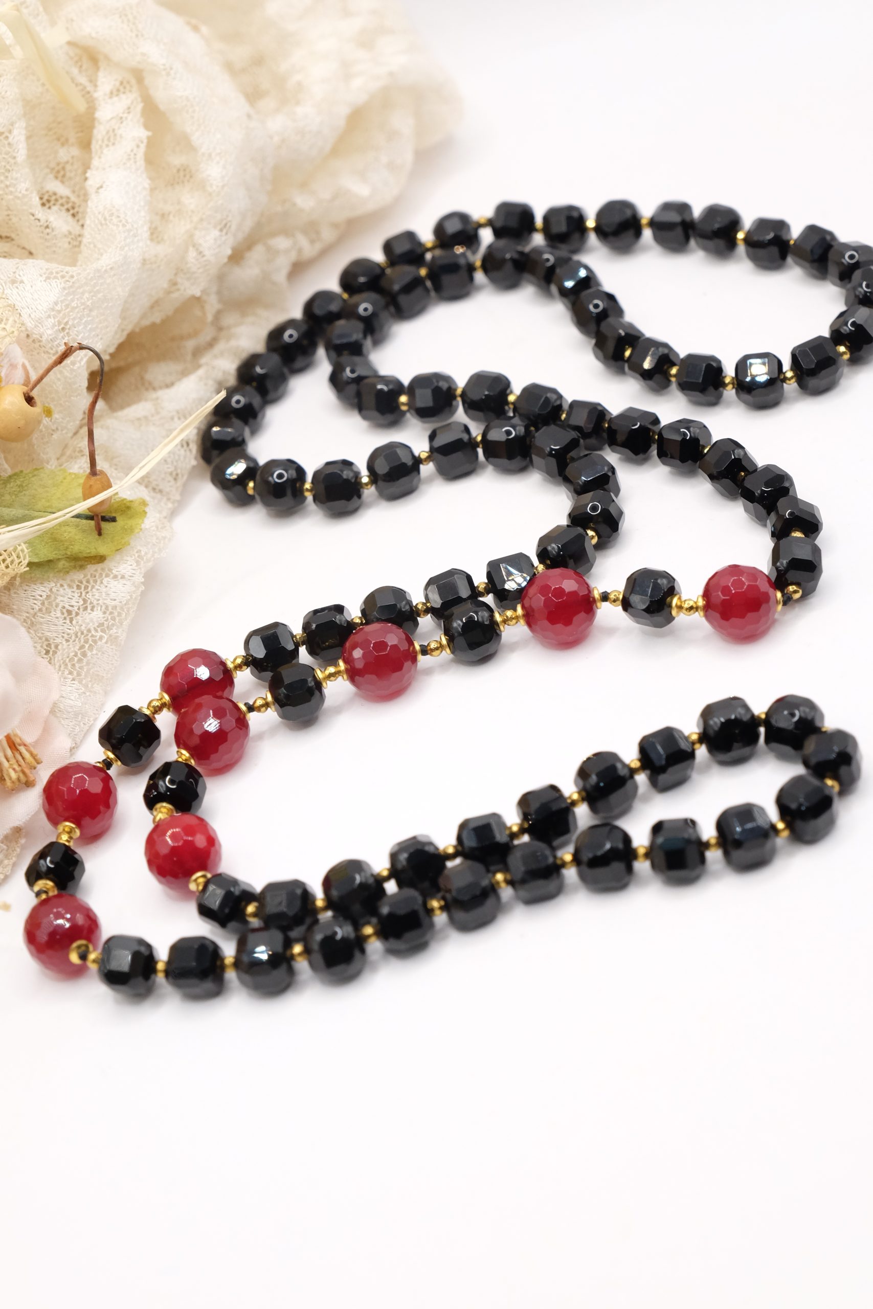 COLLANA ONICE E GIADA BORGOGNA ARTIGIANALE (3)