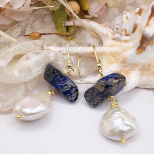 Orecchini Lapis Perle Argento