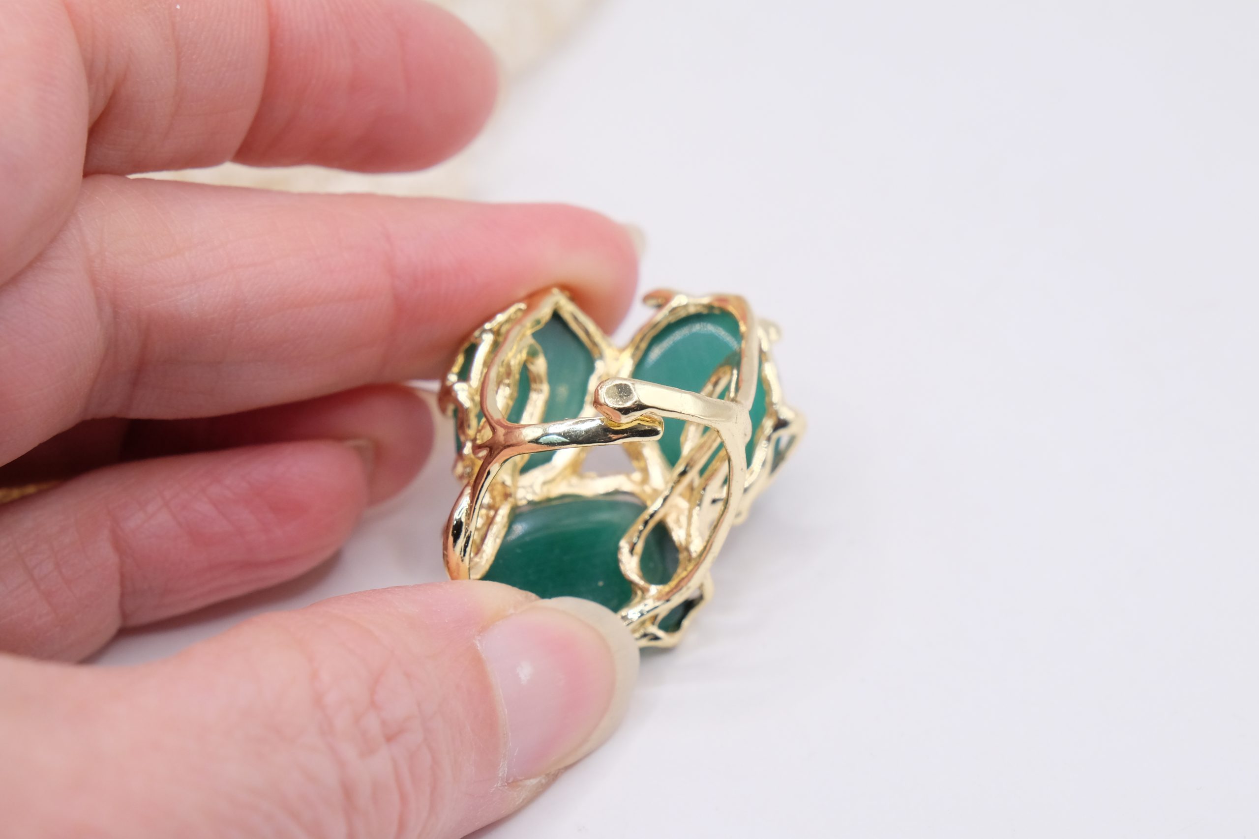 ANELLO 3 OCCHIO DI GATTO VERDE OTTONE (4)