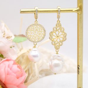 Ciondolo Perla Naturale Argento 925 Zirconi 2 Varianti