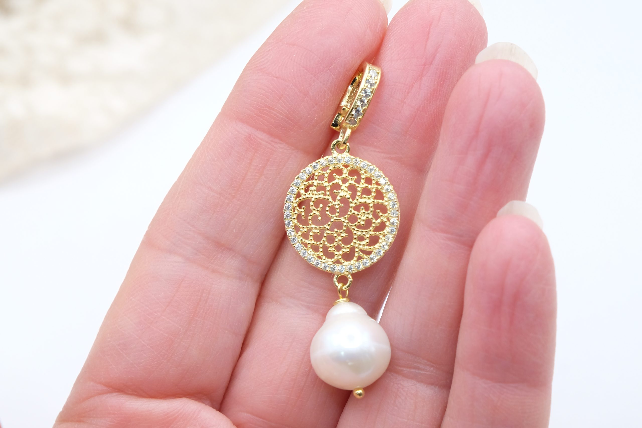 CIONDOLO ARTIGIANALE ARGENTO 925 FILIGRANATO PLACCATO ORO ZIRCONI (3)