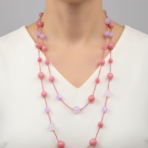 Collana Charleston Chanel Giada Rosa Kunzite Zirconi