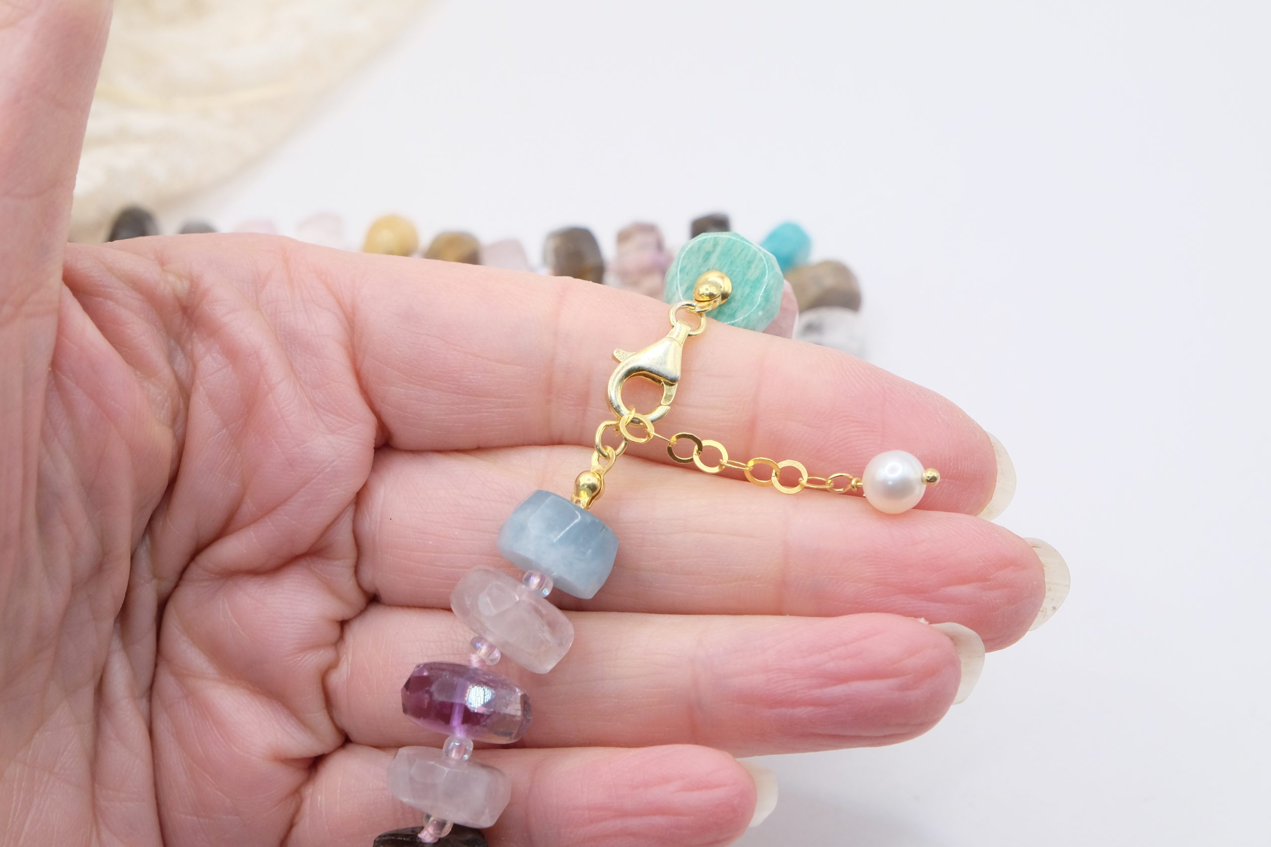 HANDMADE MULTI-GEM NECKLACE 925 SILVER (5)