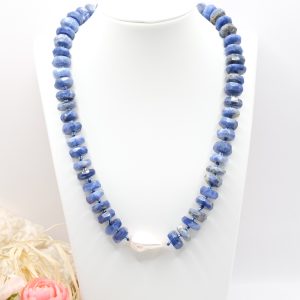 Collana Artigianale Sodalite Perla Argento
