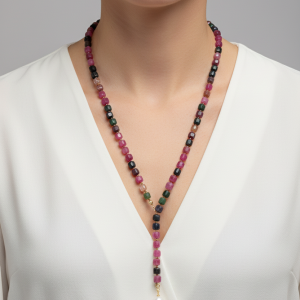 Collana Lunga Lariat Tormaline Perla TQ