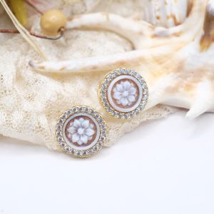 Orecchini Cammeo Torre del Greco Zirconi Dalia