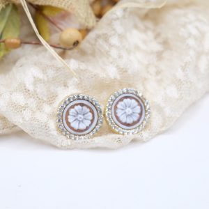 Orecchini Cammeo Torre del Greco Zirconi Dalia