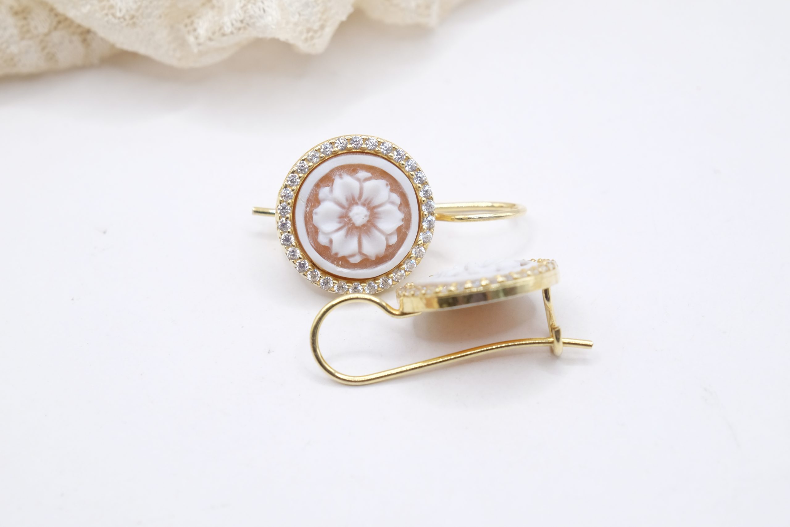 DAHLIA EARRINGS WITH ZIRCONIA IN GOLDEN SILVER (3)