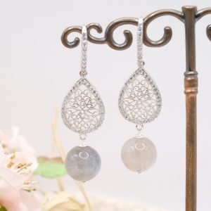 Orecchini Labradorite Argento 925 Zirconi Silver 2 Varianti