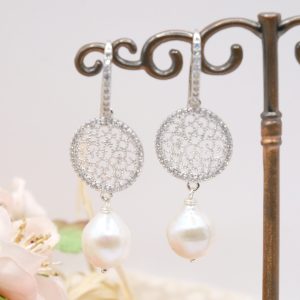 Orecchini perle Barocche Argento 925 Zirconi Silver