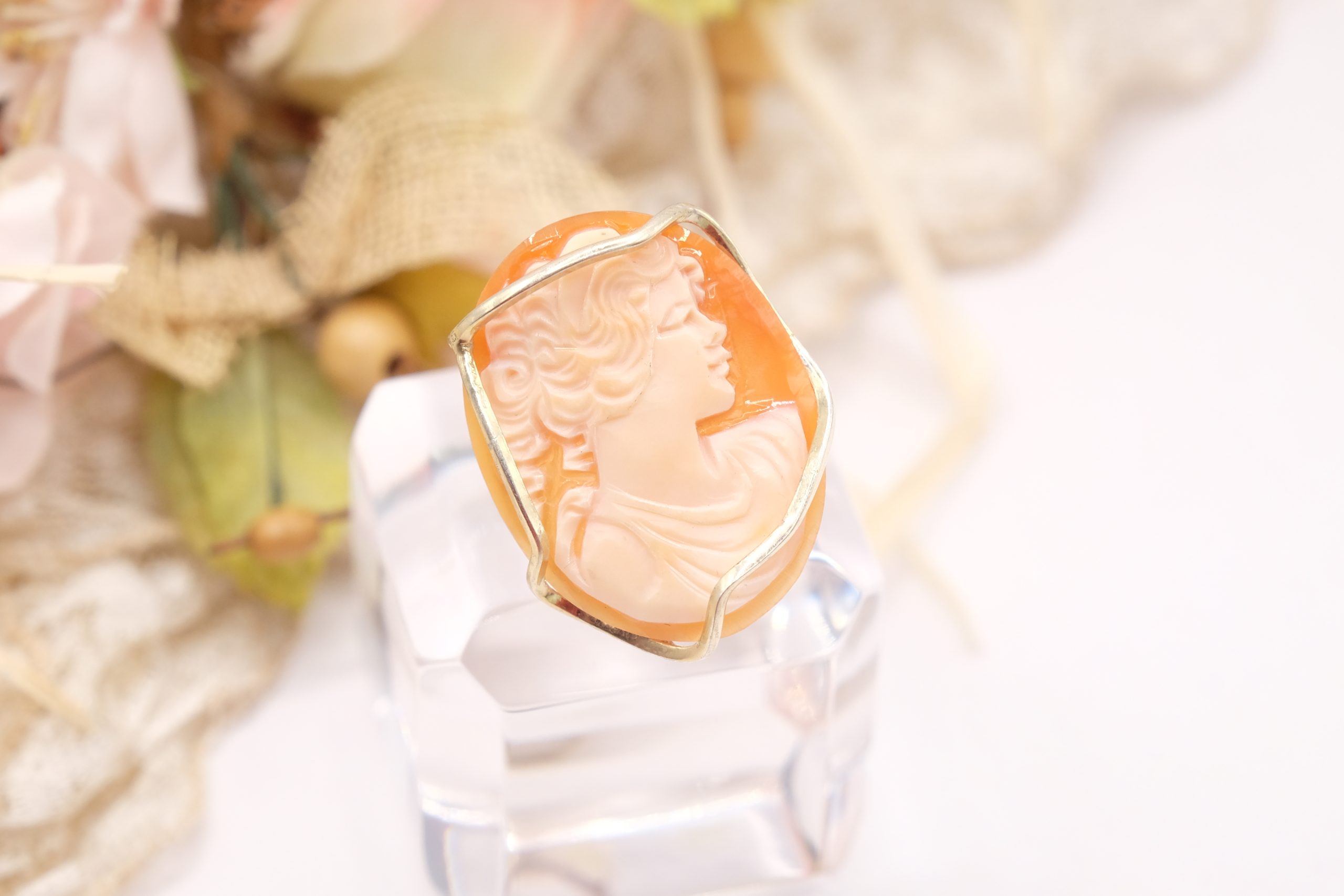 ANELLO ARTIGIANALE CAMMEO DI TORRE DEL GRECO ARGENTO PLACCATO ORO (2)